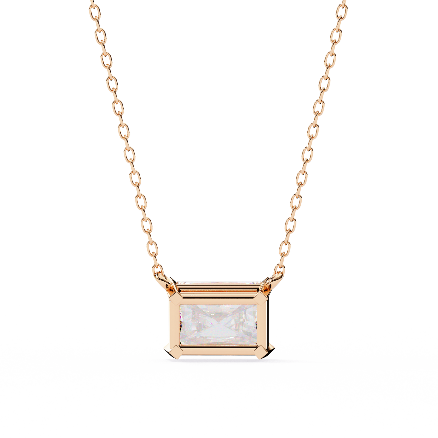 Radiant Emerald-Cut Diamond Pendant