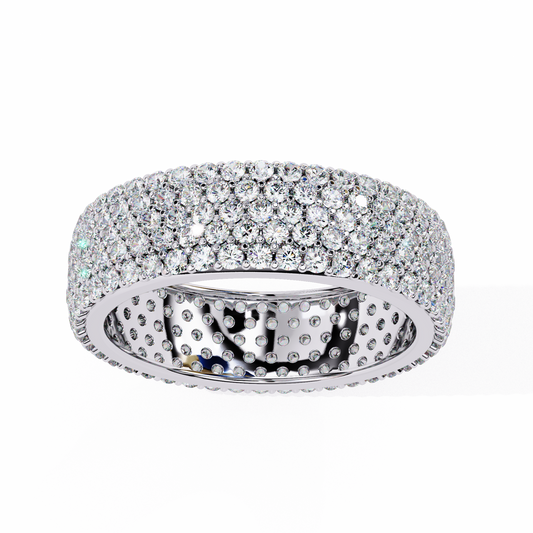Multi-Row Pavé Diamond Eternity Band Ring