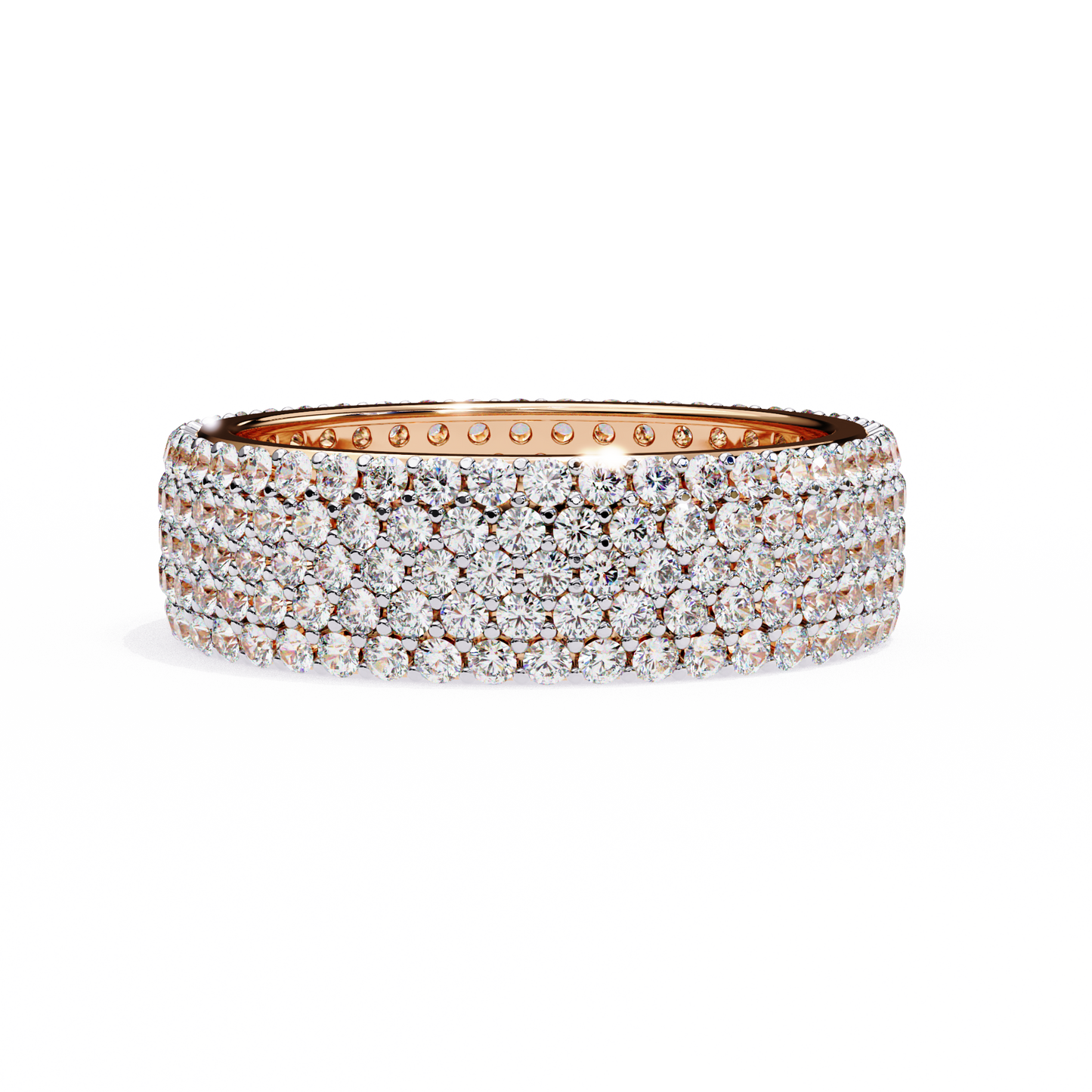 Multi-Row Pavé Diamond Eternity Band Ring
