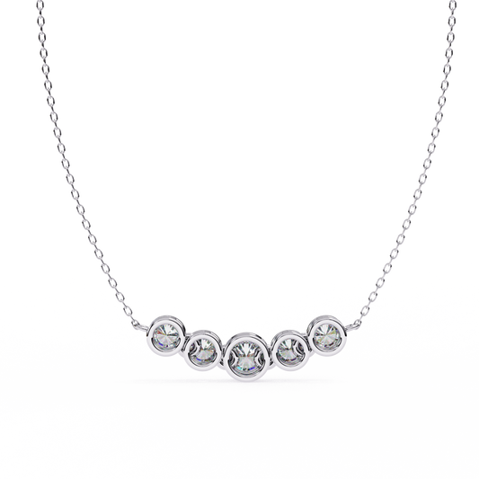Aurora Bezel Set Diamond Bar Pendant
