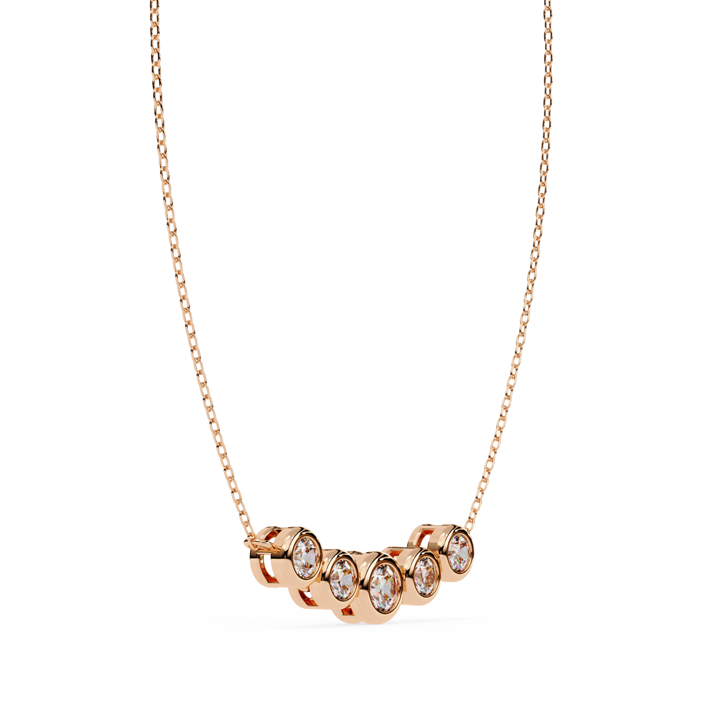 Aurora Bezel Set Diamond Bar Pendant