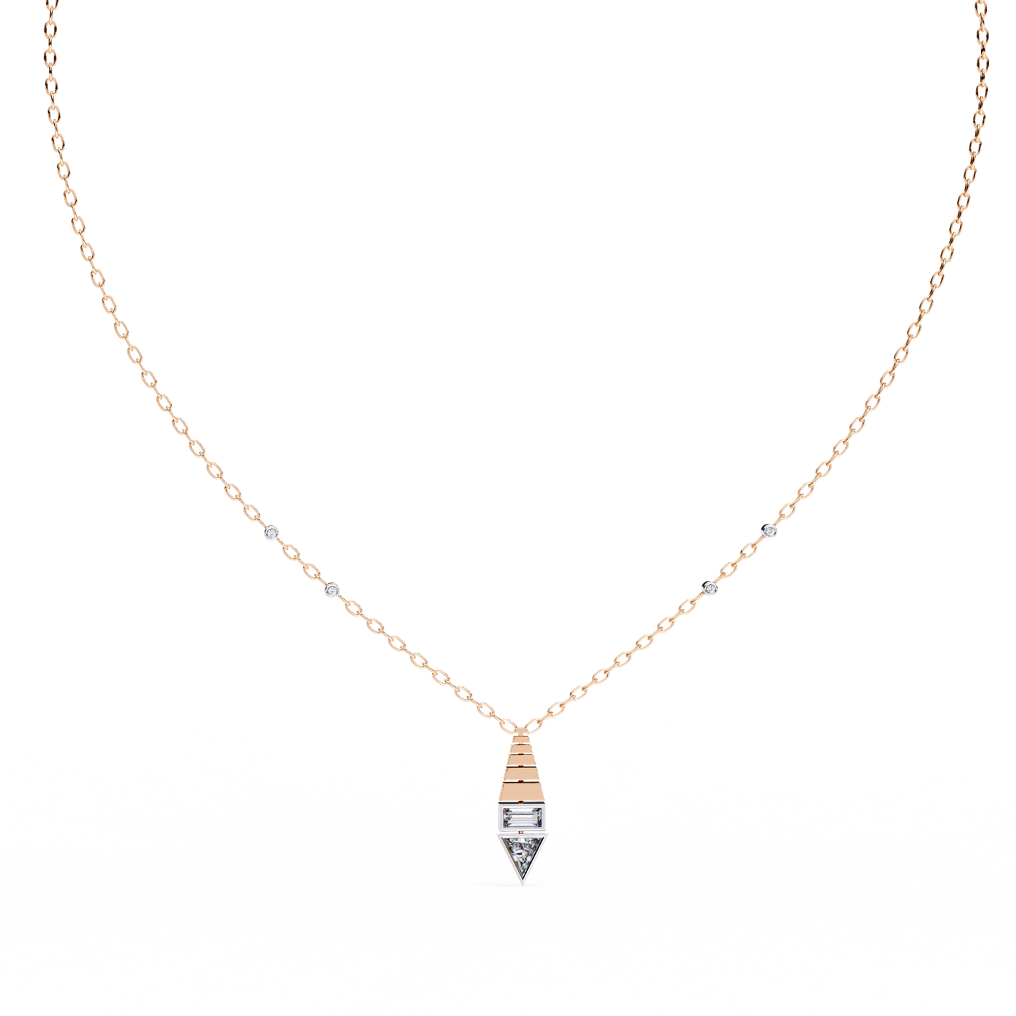 Geometric Diamond Accent Pendant