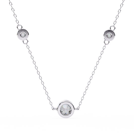 Trinity Bezel Diamond Station Pendant