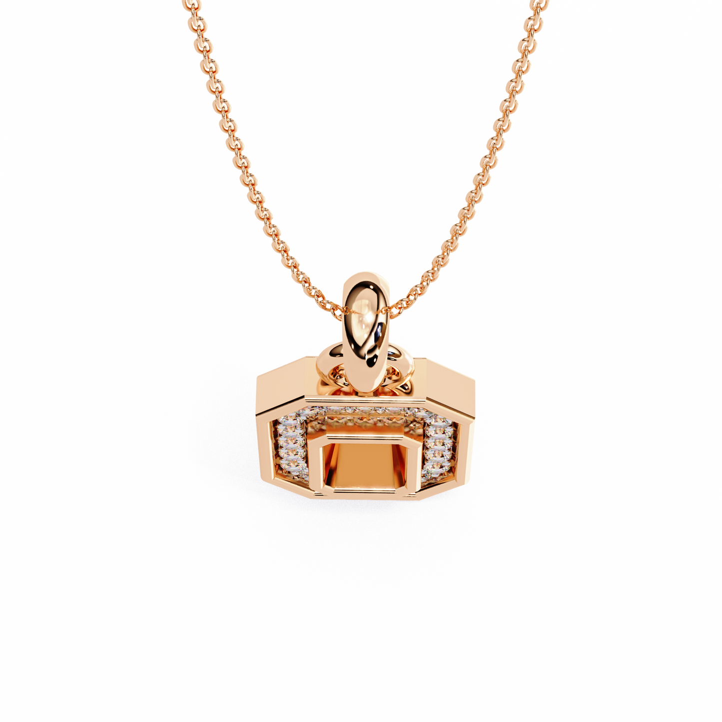 Regal Halo Diamond Initial Pendant