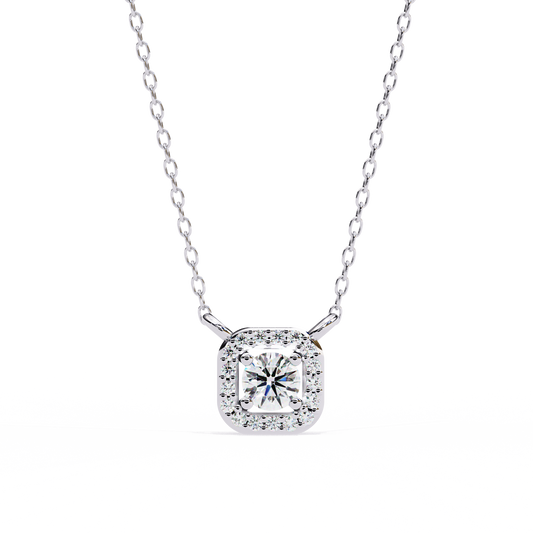 Luna Halo Cushion Pendant
