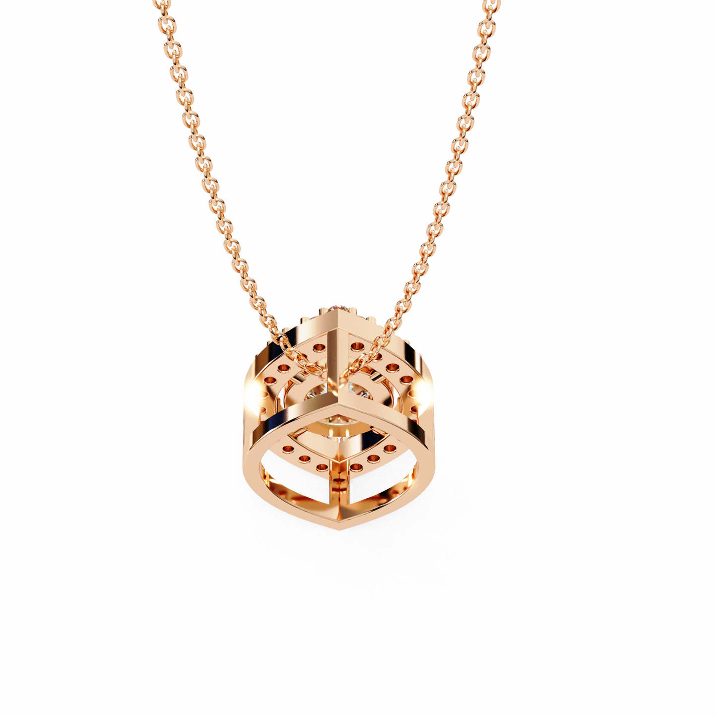 Orbital Halo Solitaire Pendant