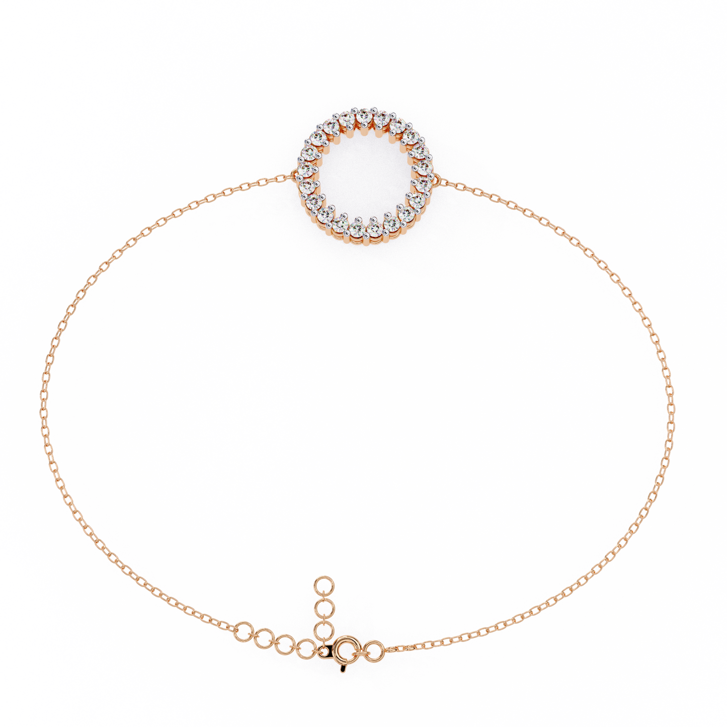 Diamond Eternity Circle Chain Bracelet