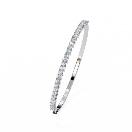 Baguette Diamond Half Tennis Bangle