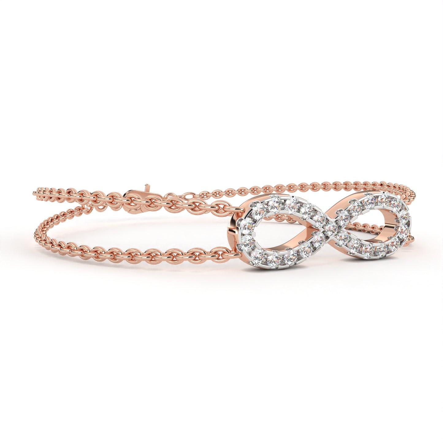Infinity Double Chain Diamond Bracelet
