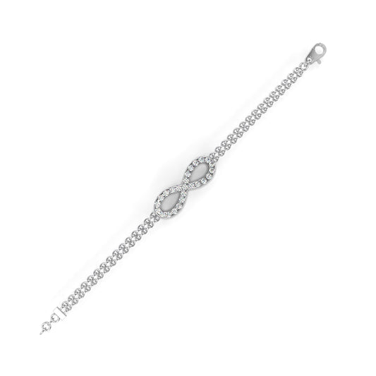 Infinity Double Chain Diamond Bracelet