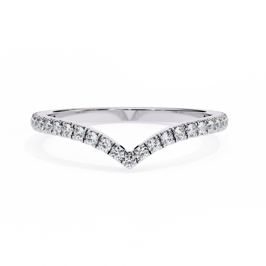 V-Shaped Diamond Chevron Ring