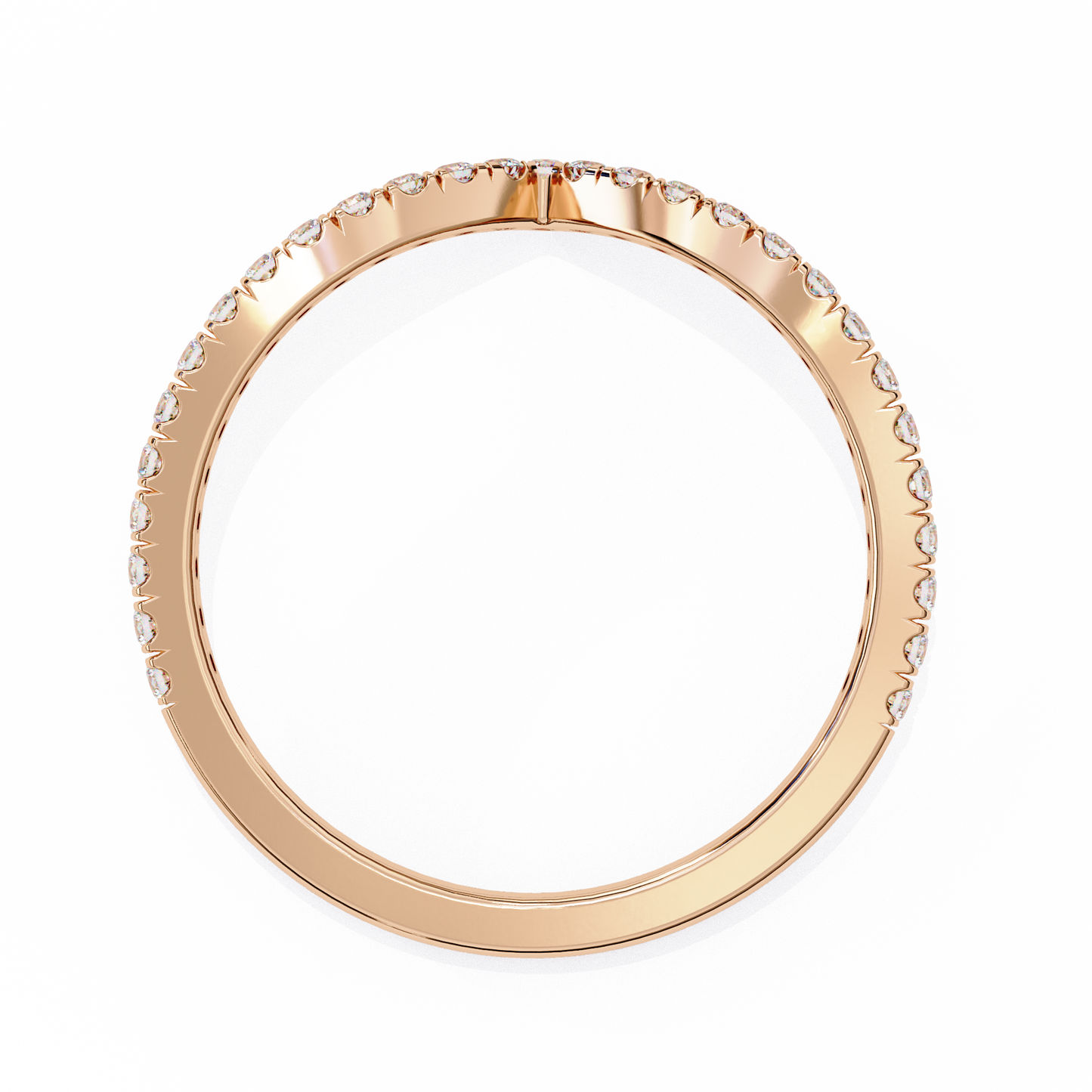 V-Shaped Diamond Chevron Ring