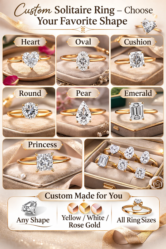 Single Solitaire Ring (Any Shape)