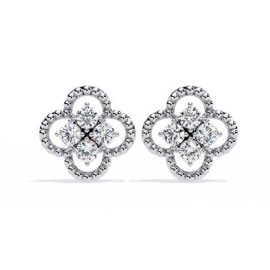 Celeste Clover Diamond Stud Earrings