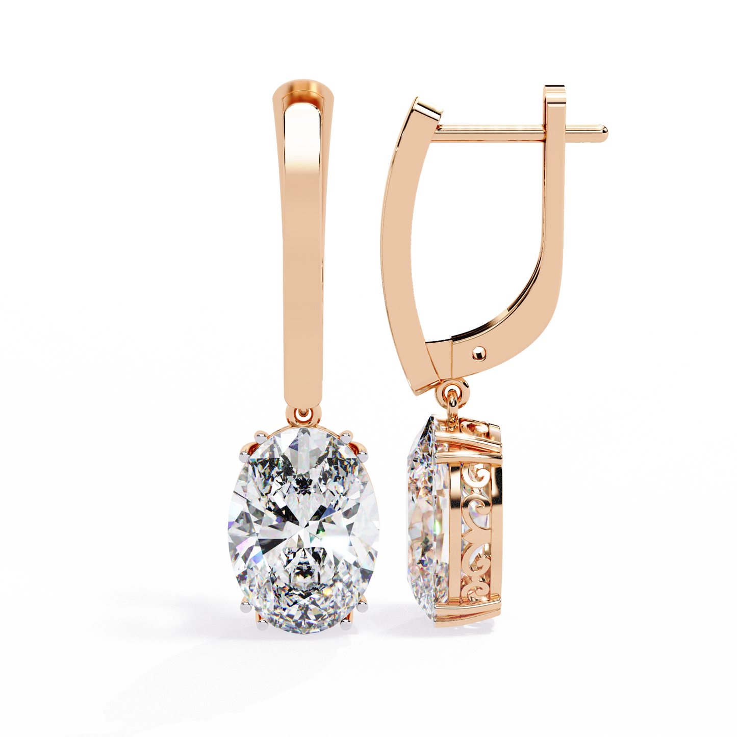 Zeromakin Aurelia Oval Drop Earrings