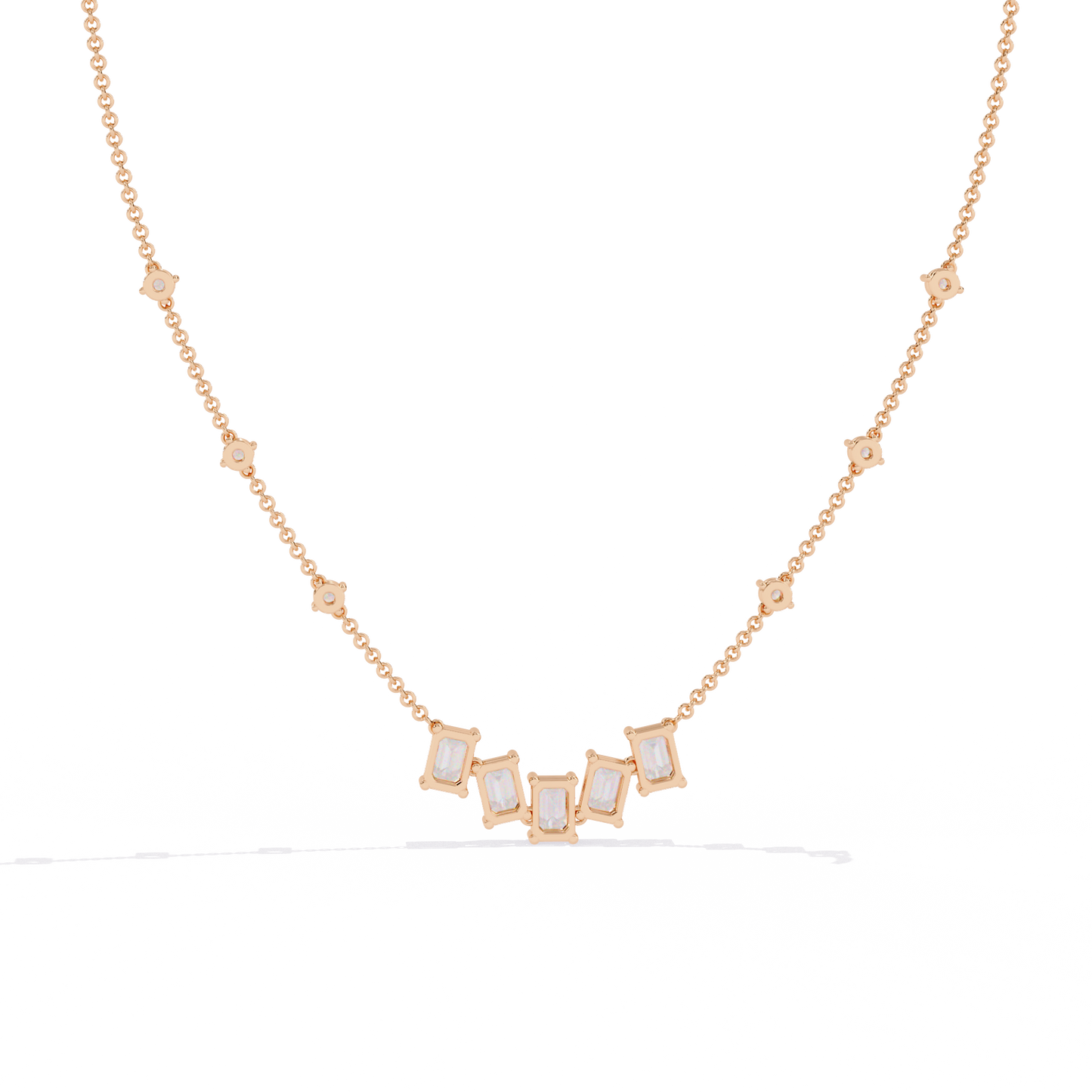 Celeste Baguette Cascade Necklace