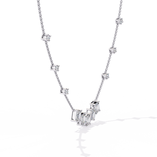 Celeste Baguette Cascade Necklace