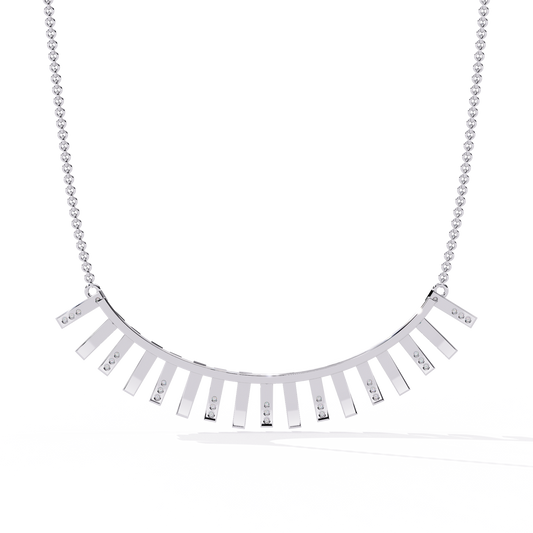 Graduated Bar Pavé Diamond Statement Necklace