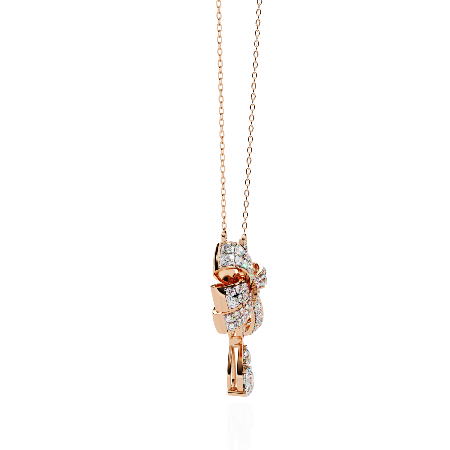 Luxe Bow Drop Diamond Necklace