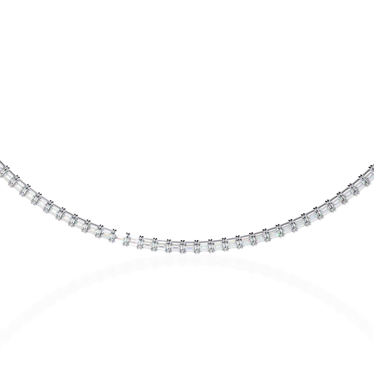 Echelon Baguette Diamond Tennis Necklace