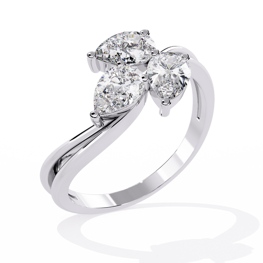 Zeromakin Elara Tria Pear Ring