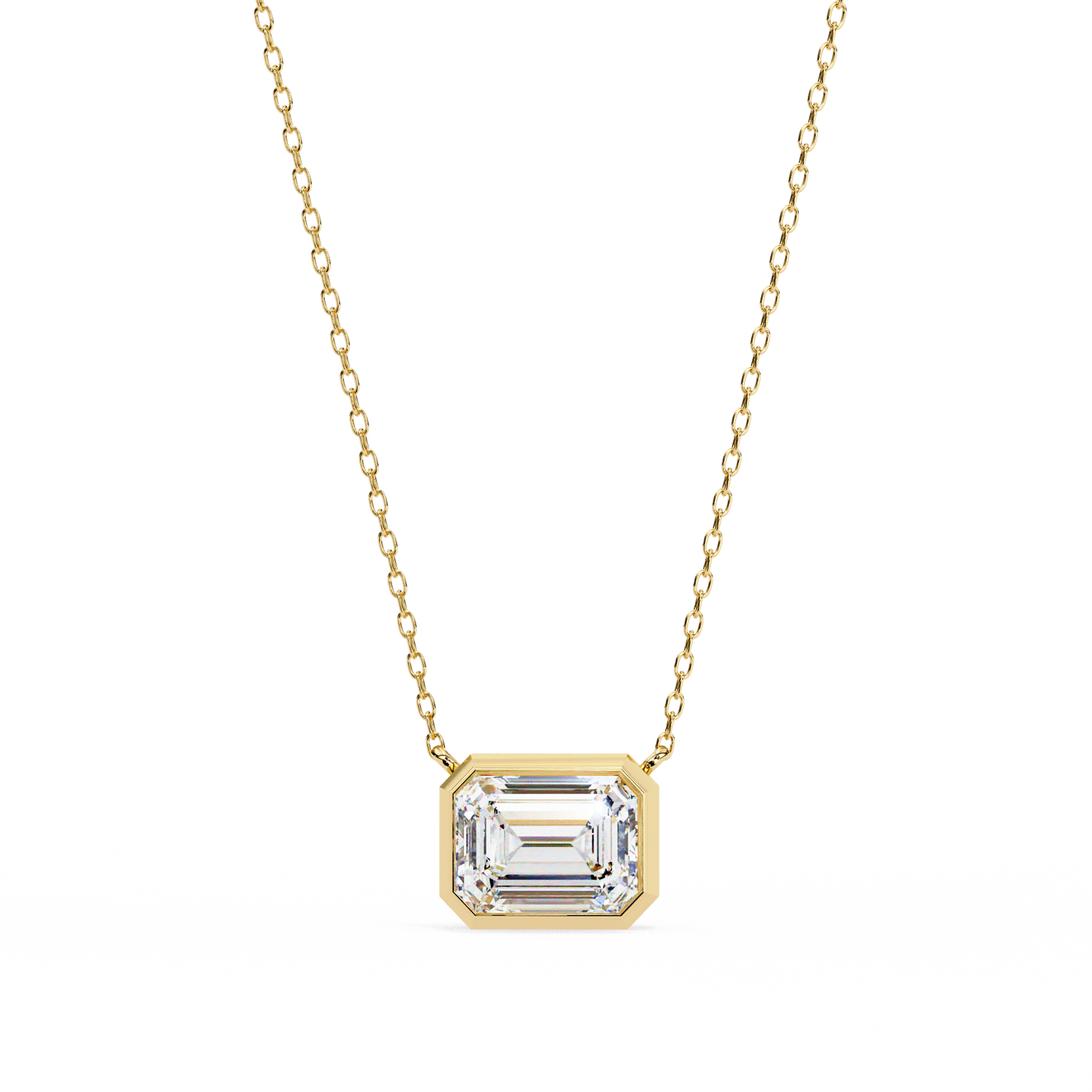 Regal Emerald Cut Solitaire Pendant