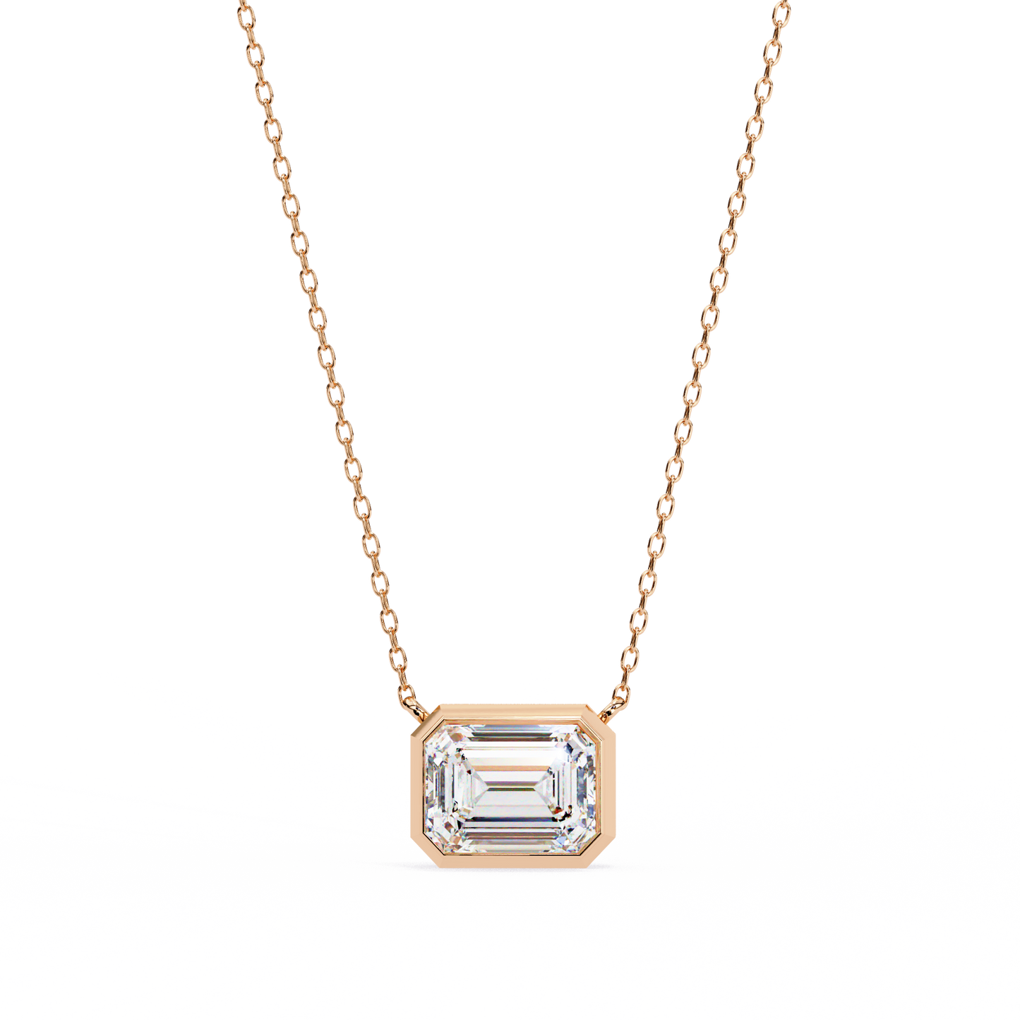 Regal Emerald Cut Solitaire Pendant