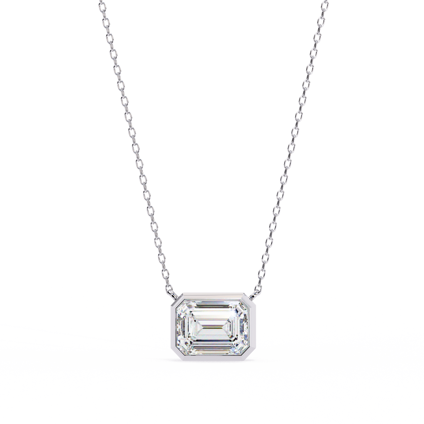 Regal Emerald Cut Solitaire Pendant