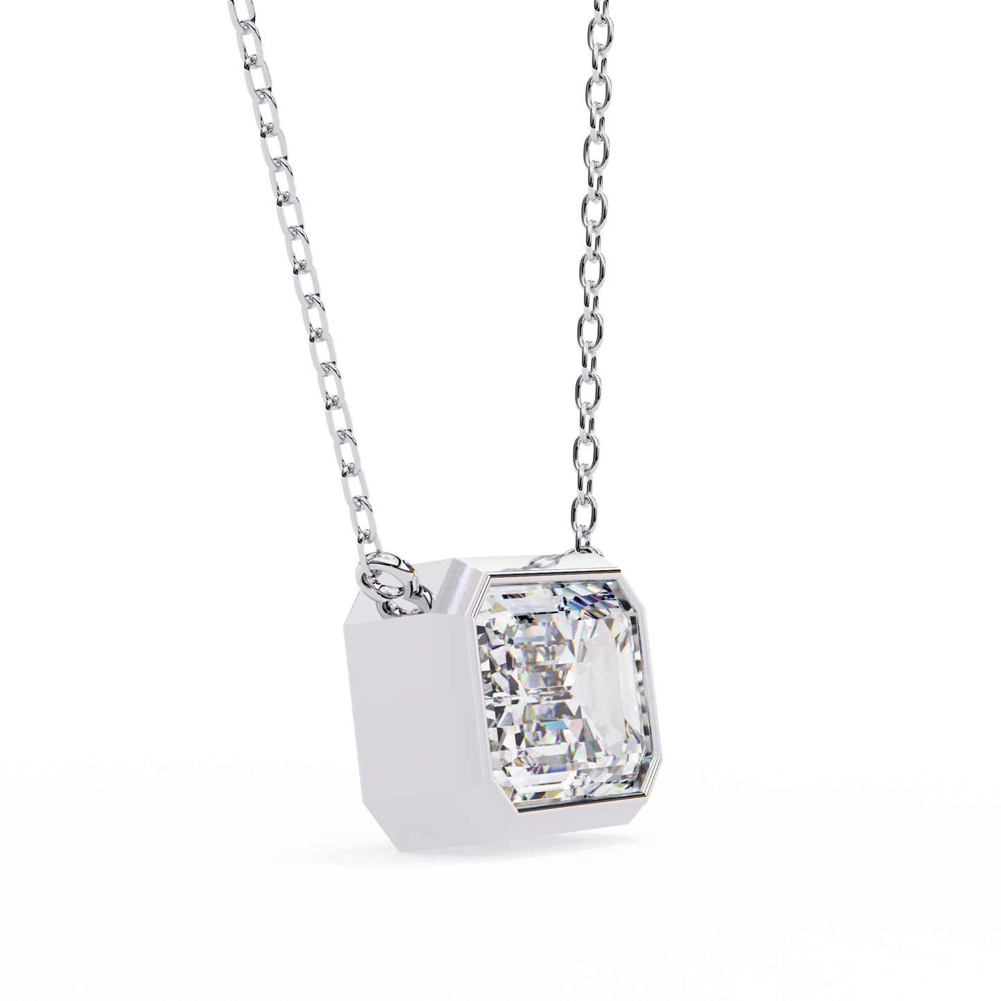 Regal Emerald Cut Solitaire Pendant