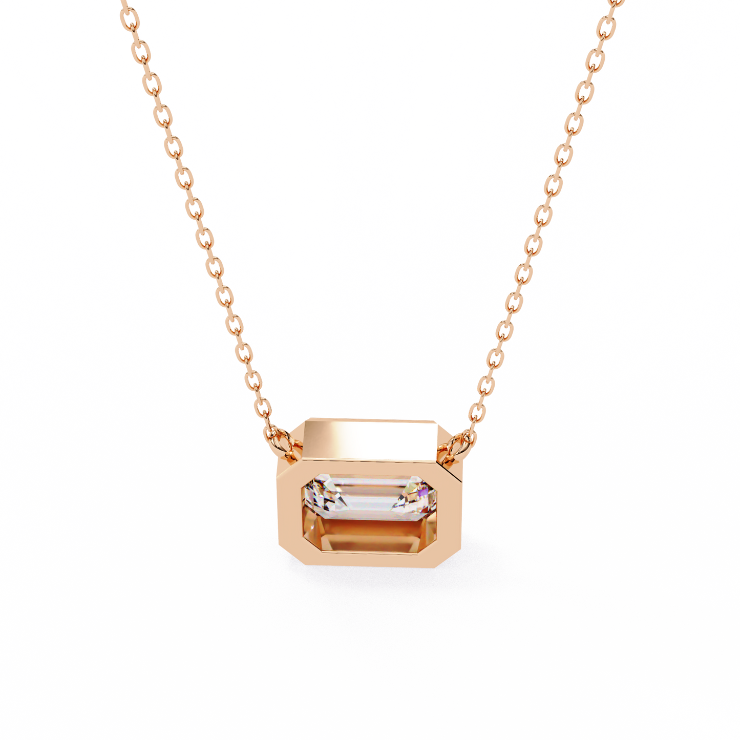Regal Emerald Cut Solitaire Pendant