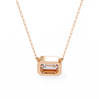 Regal Emerald Cut Solitaire Pendant