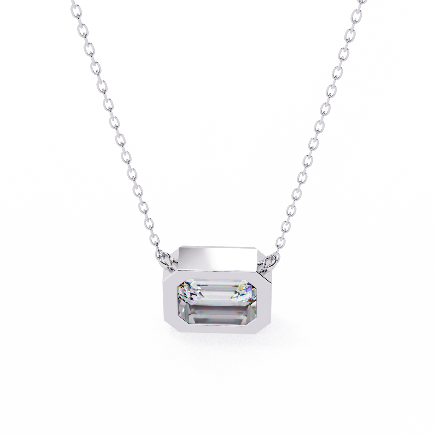 Regal Emerald Cut Solitaire Pendant