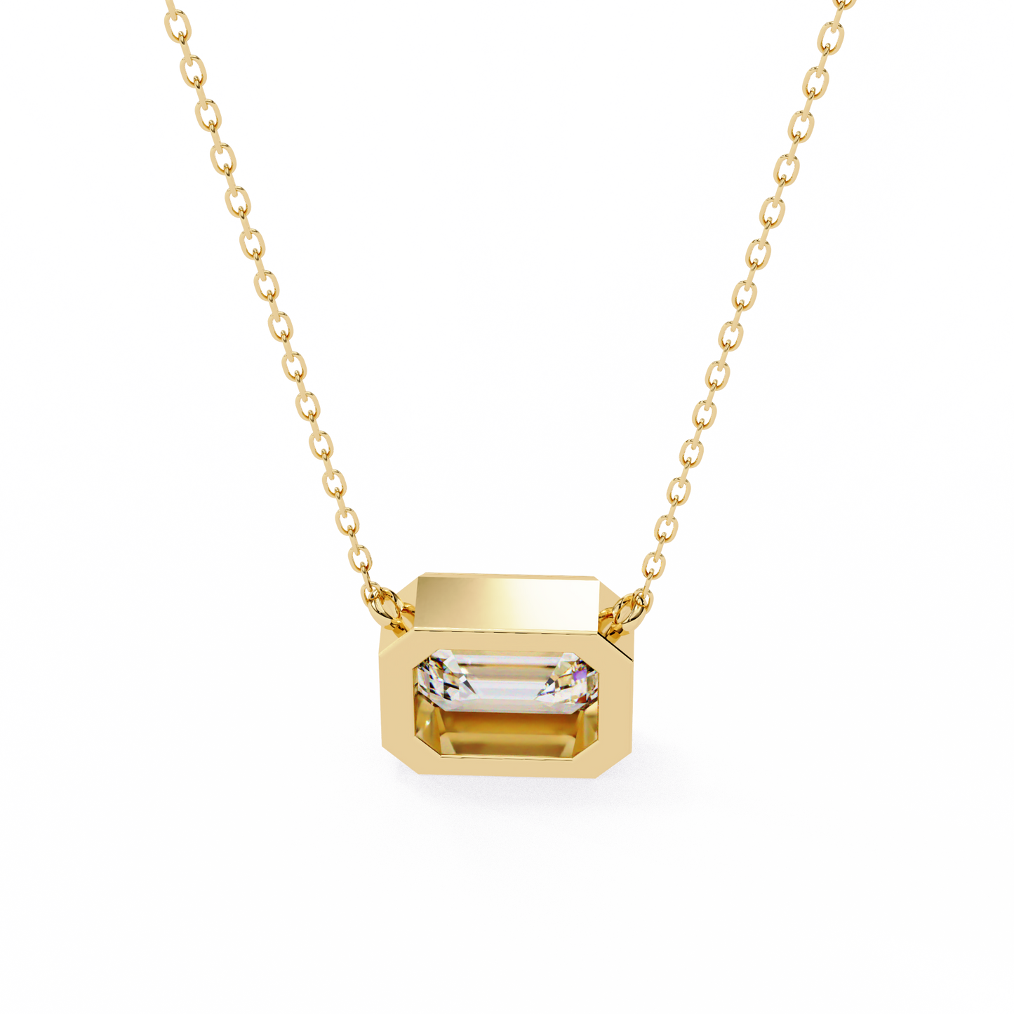 Regal Emerald Cut Solitaire Pendant