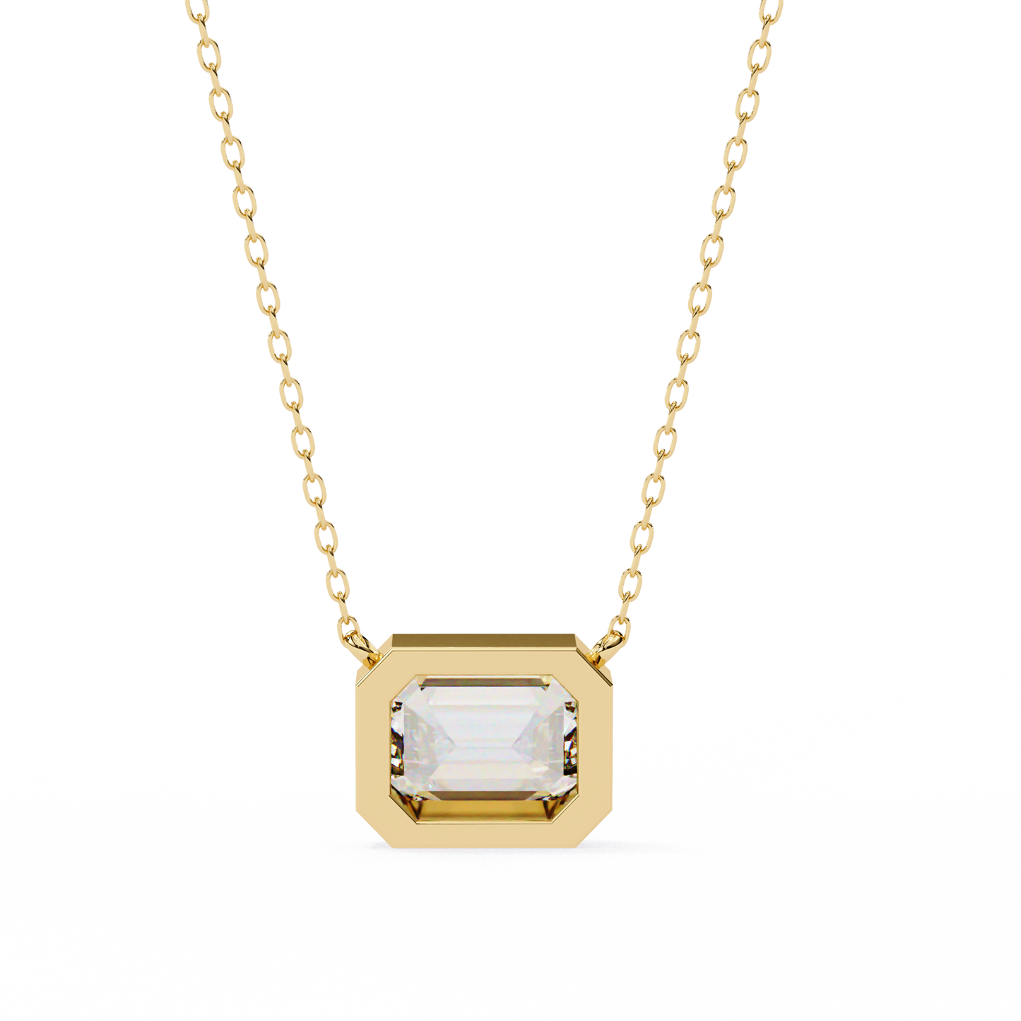 Regal Emerald Cut Solitaire Pendant