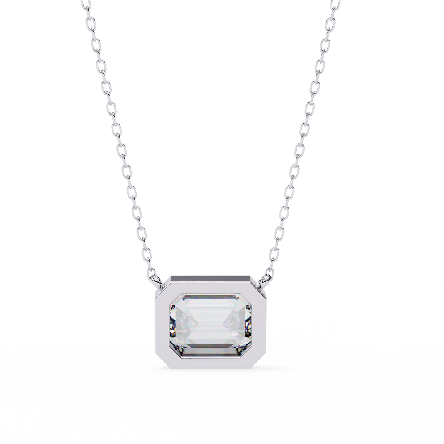 Regal Emerald Cut Solitaire Pendant