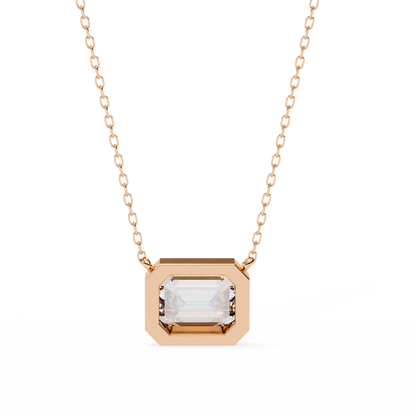 Regal Emerald Cut Solitaire Pendant