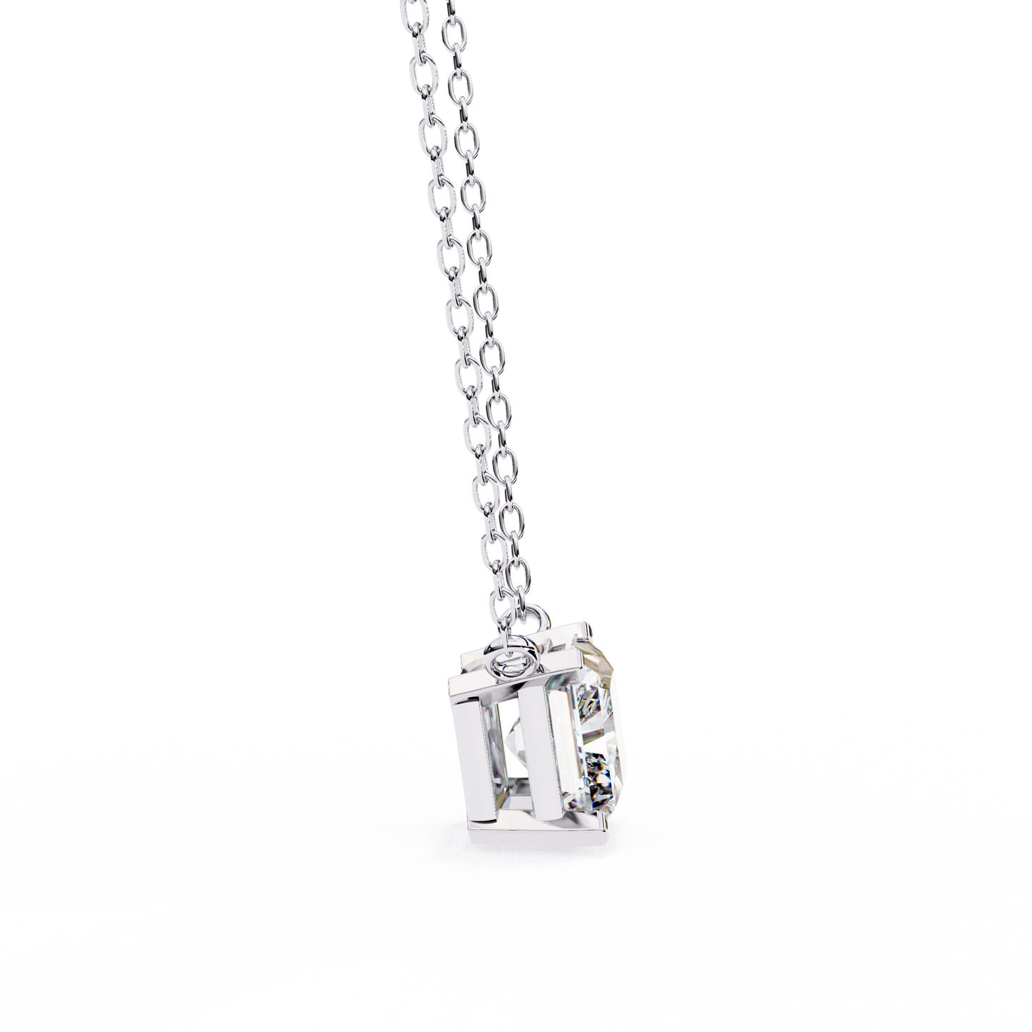 Radiant Emerald-Cut Diamond Pendant