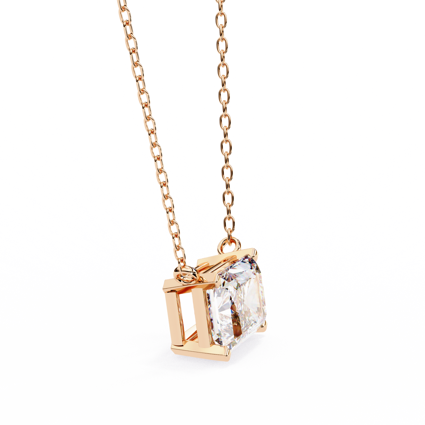 Radiant Emerald-Cut Diamond Pendant