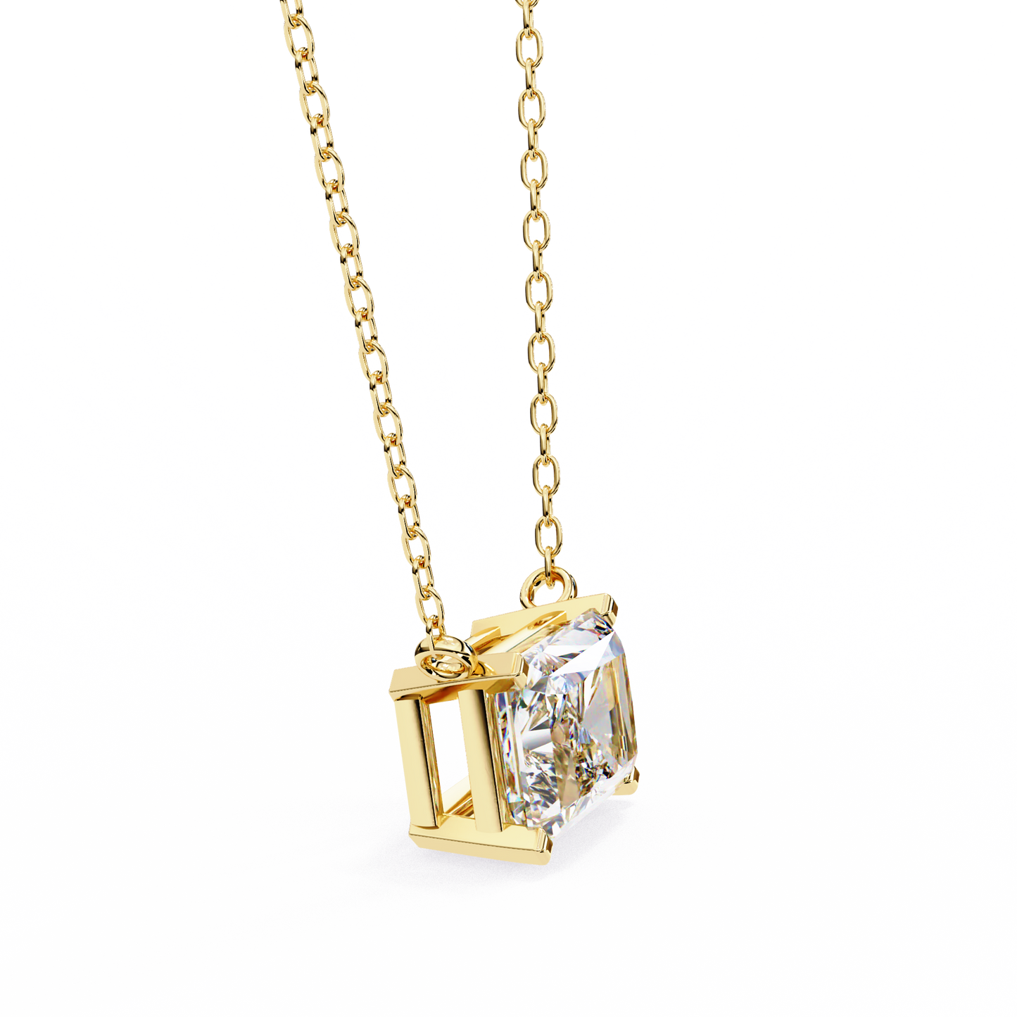 Radiant Emerald-Cut Diamond Pendant