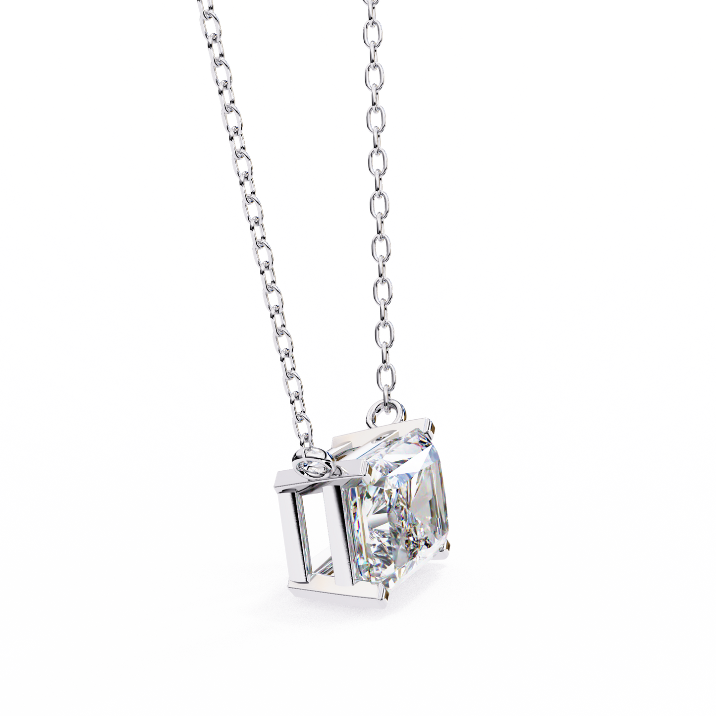 Radiant Emerald-Cut Diamond Pendant