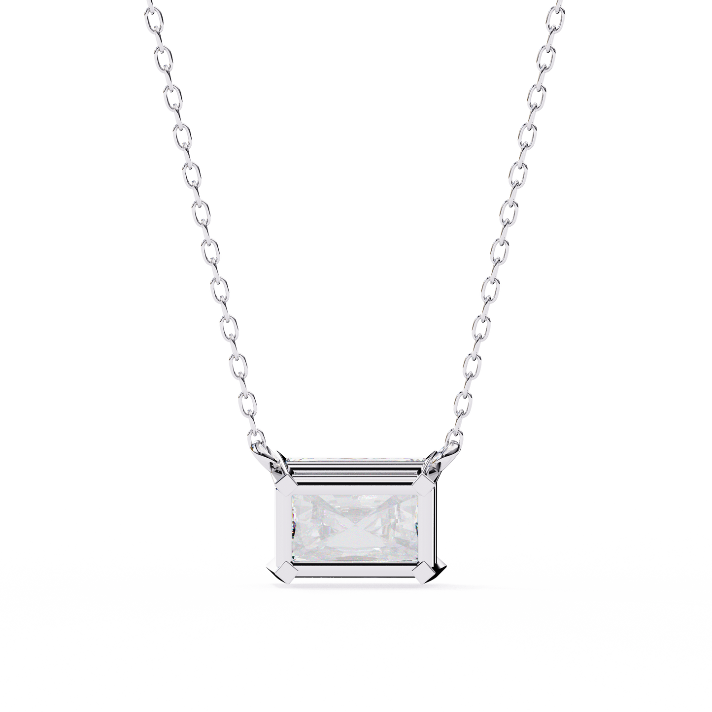 Radiant Emerald-Cut Diamond Pendant