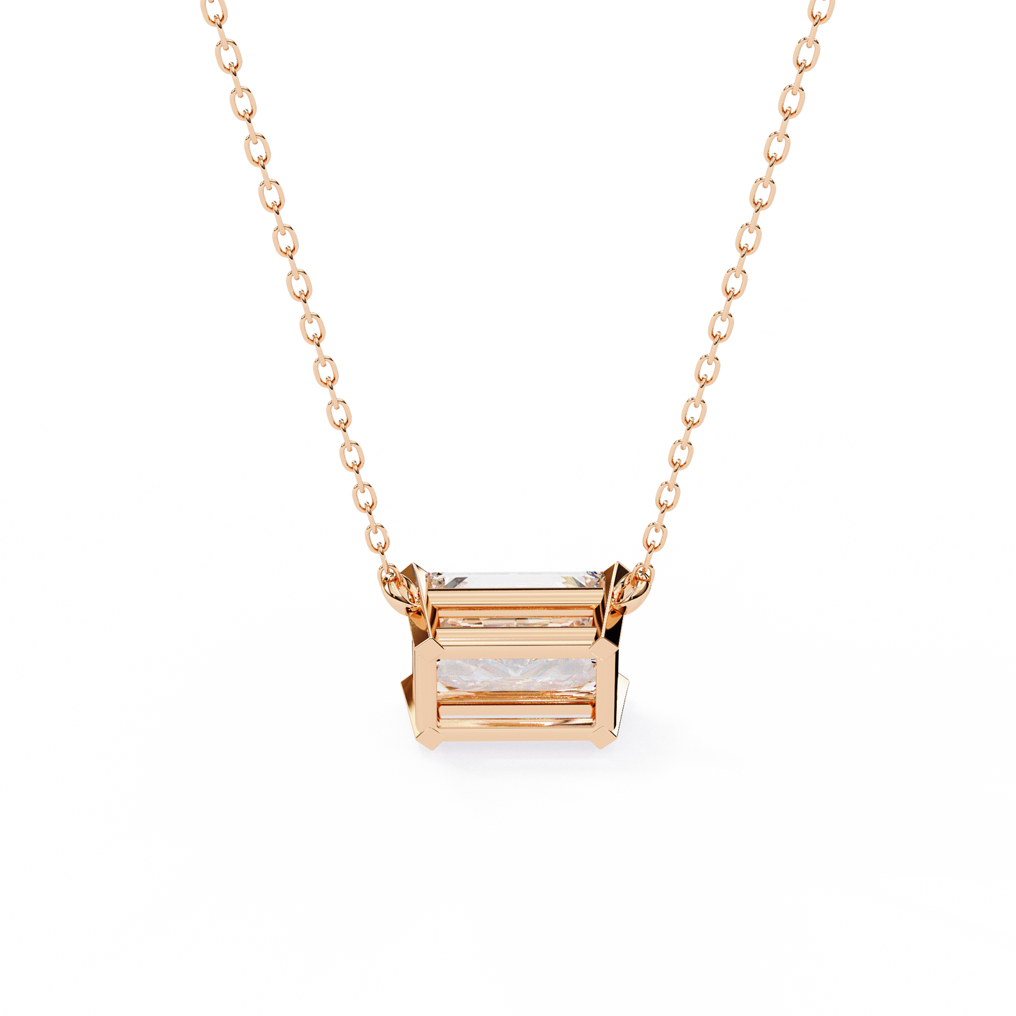 Radiant Emerald-Cut Diamond Pendant