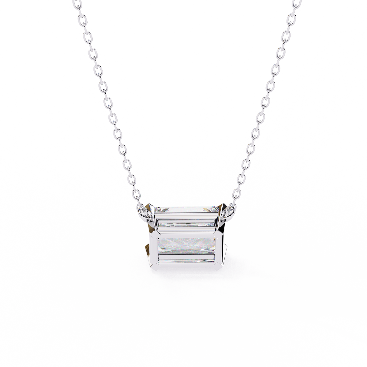 Radiant Emerald-Cut Diamond Pendant