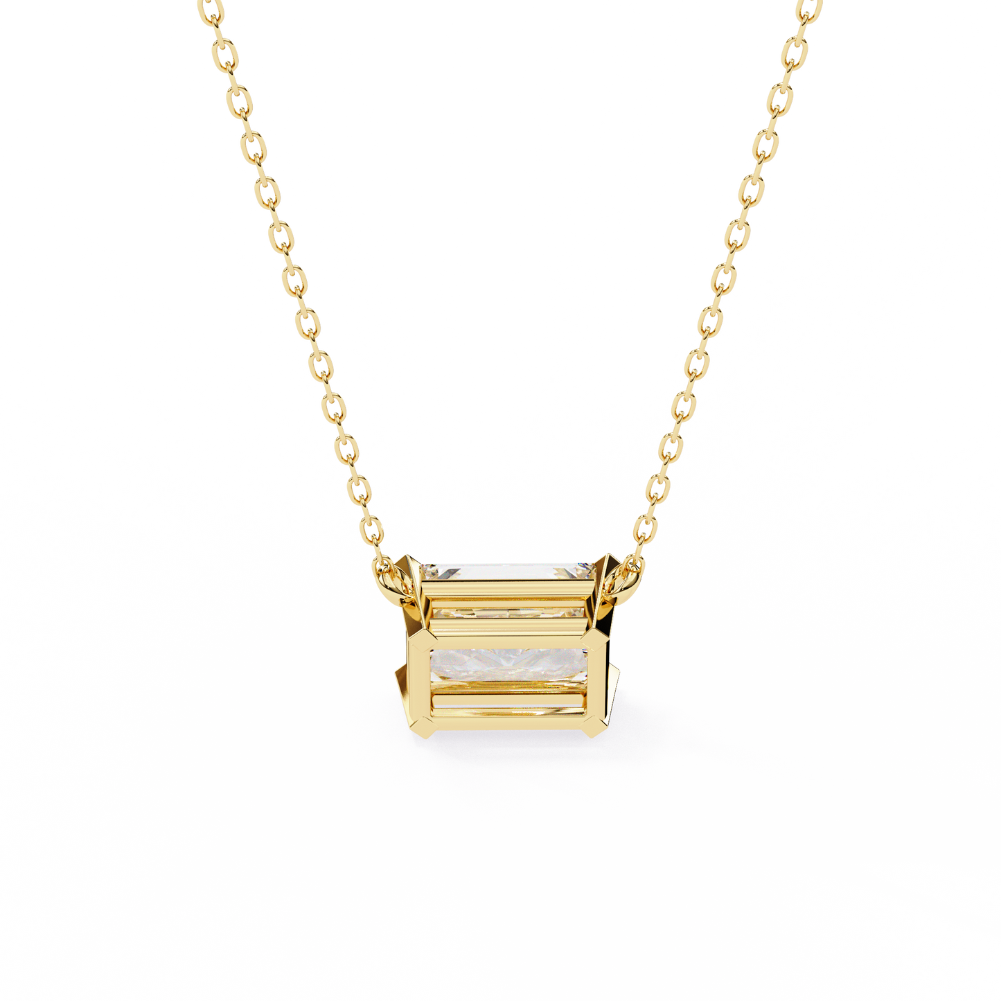 Radiant Emerald-Cut Diamond Pendant