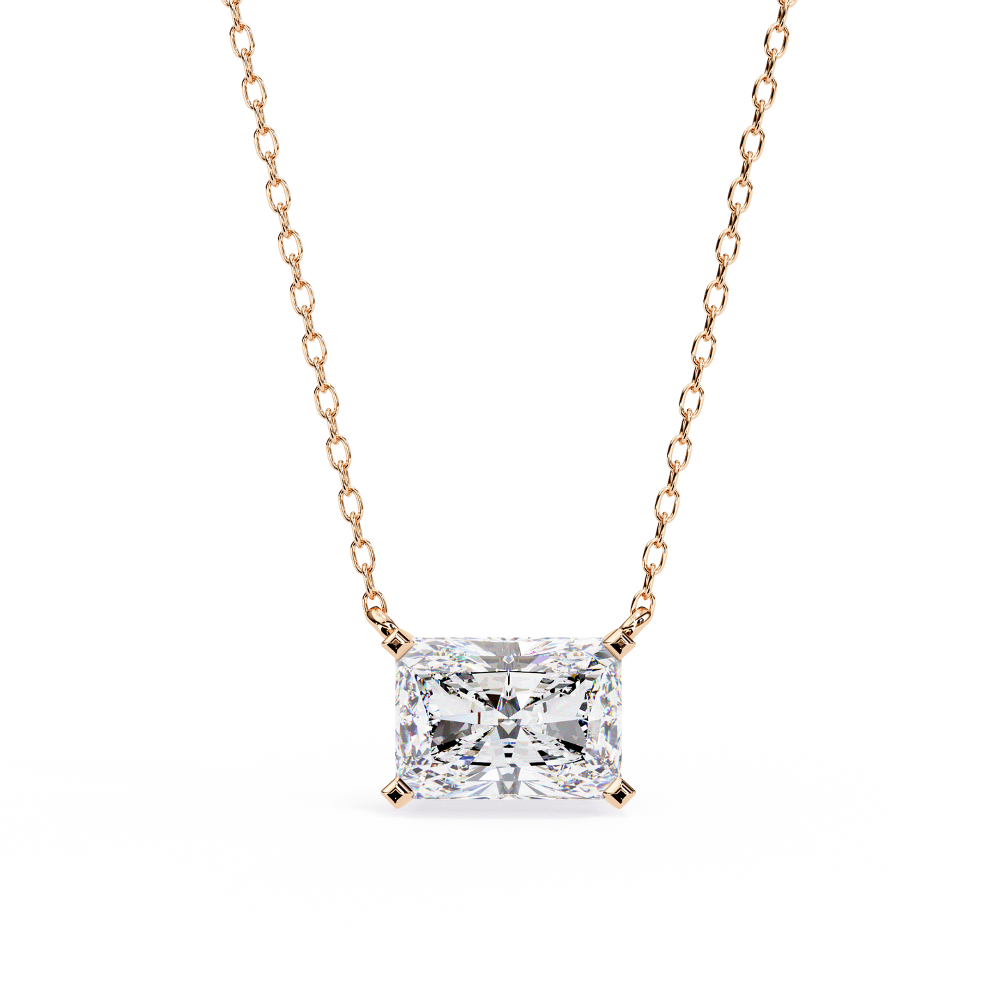 Radiant Emerald-Cut Diamond Pendant