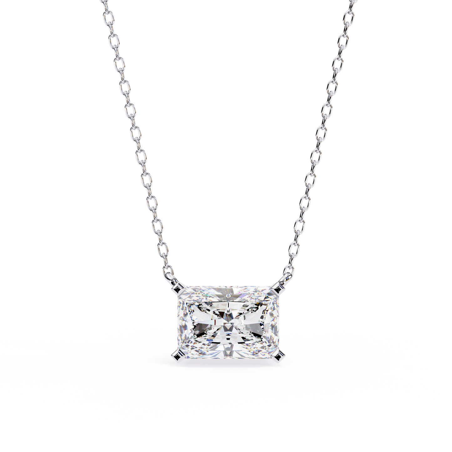 Radiant Emerald-Cut Diamond Pendant