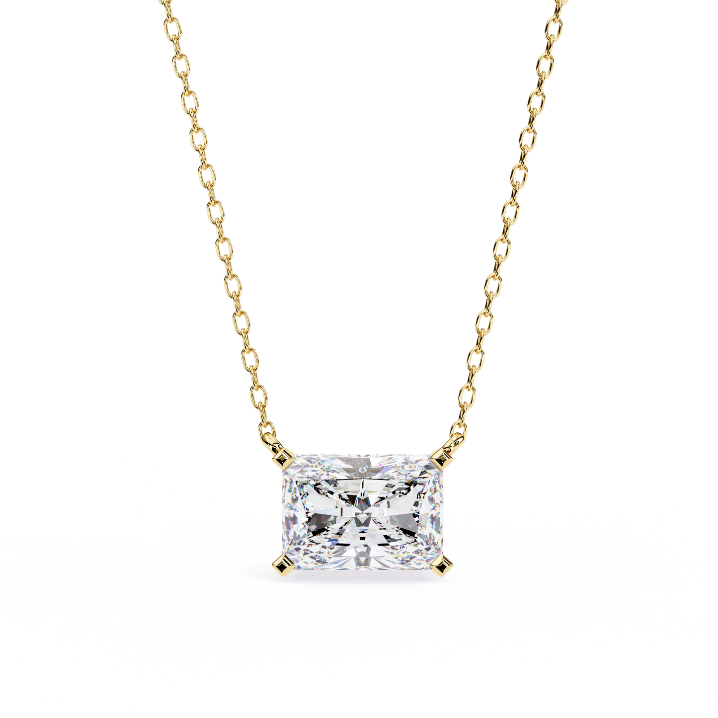 Radiant Emerald-Cut Diamond Pendant
