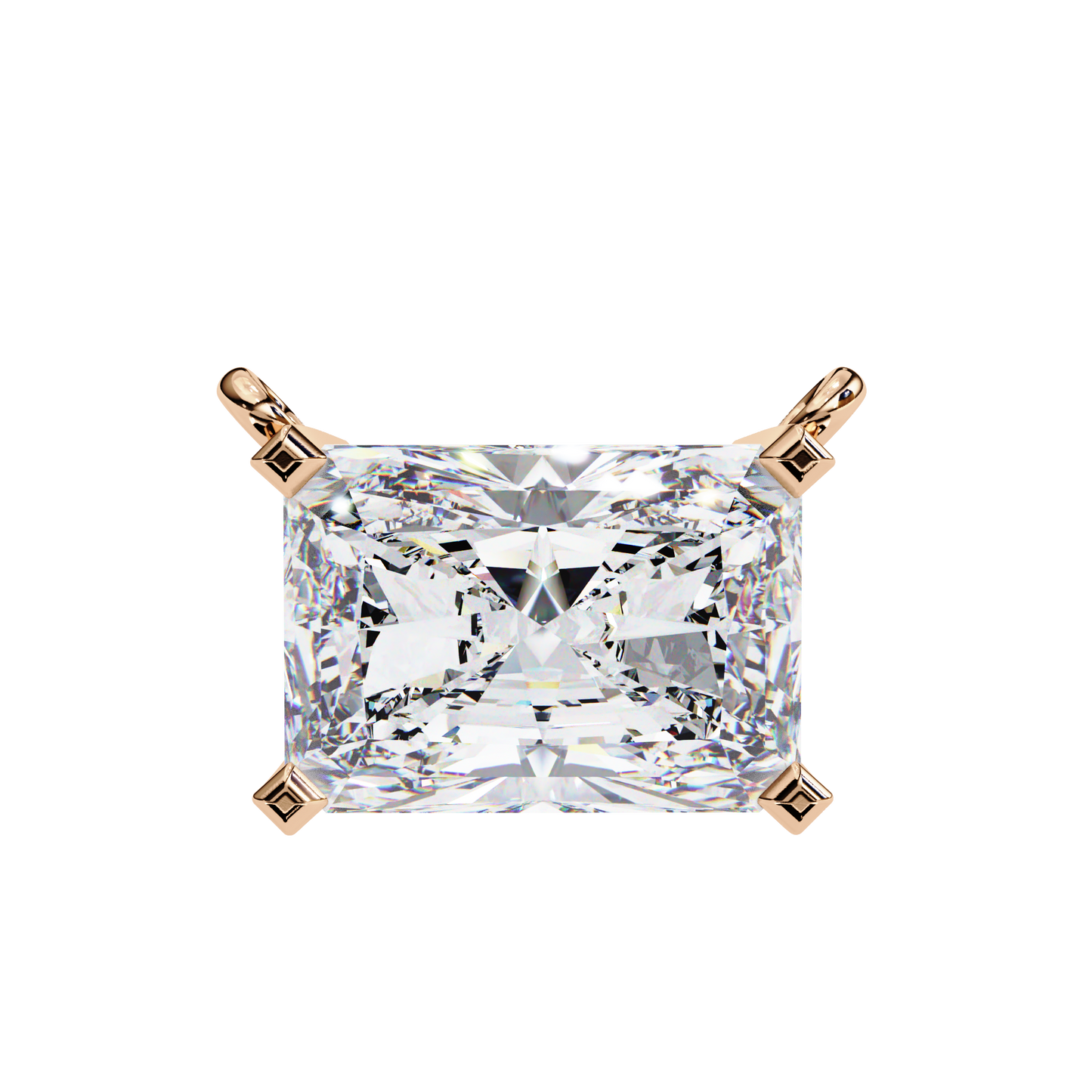 Radiant Emerald-Cut Diamond Pendant