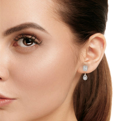 Emerald Halo Drop Earrings