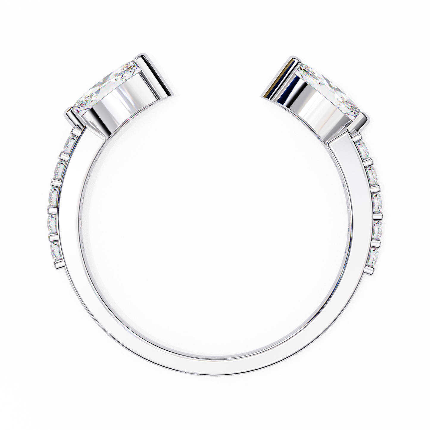 Open Twin Marquise Diamond Ring